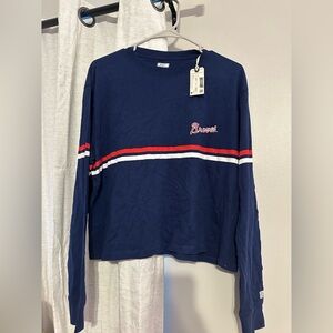 Atlanta Braves cropped long sleeve